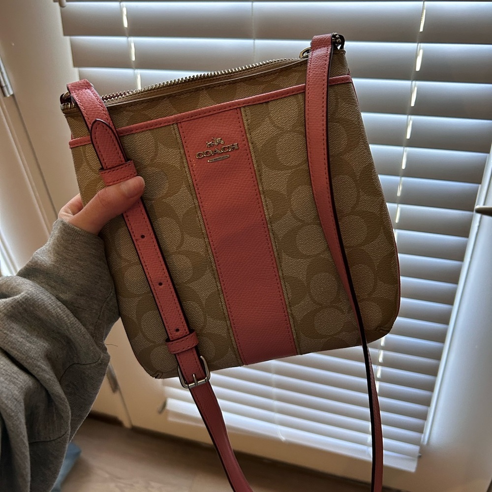 Coach Beige and Pink Crossbody Bag